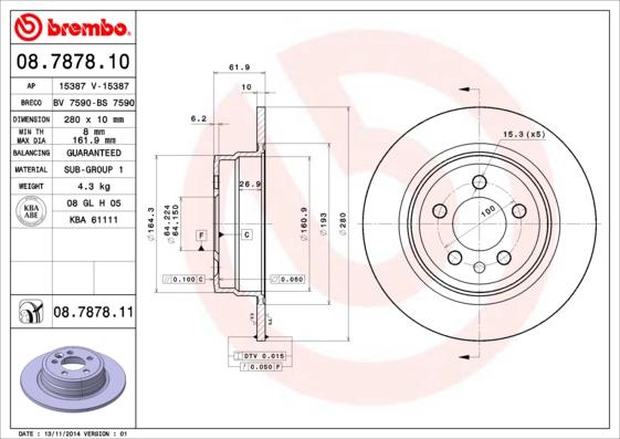 AP 15387 V - Bremžu diski autospares.lv