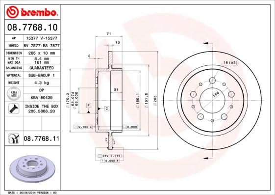 AP 15377 - Bremžu diski www.autospares.lv