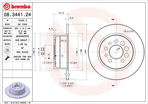 AP 10022 E - Bremžu diski www.autospares.lv