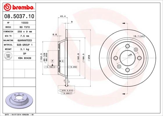 AP 10333 - Bremžu diski www.autospares.lv