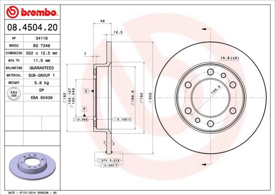 AP 34116 - Bremžu diski www.autospares.lv