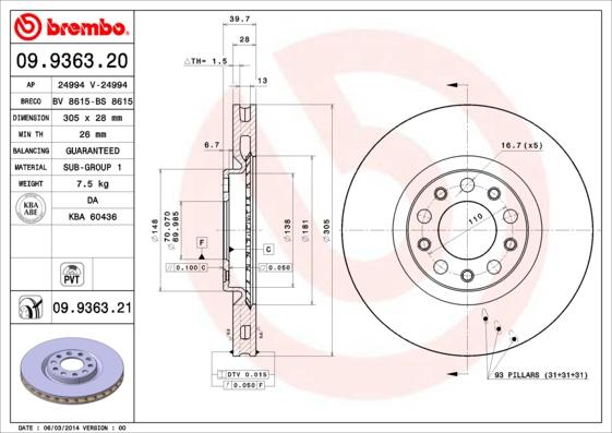 AP 24994 - Bremžu diski www.autospares.lv