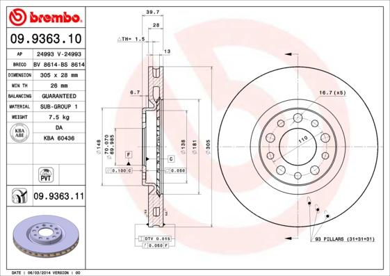 AP 24993 - Bremžu diski www.autospares.lv