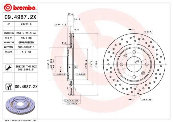 AP 24914 X - Тормозной диск www.autospares.lv