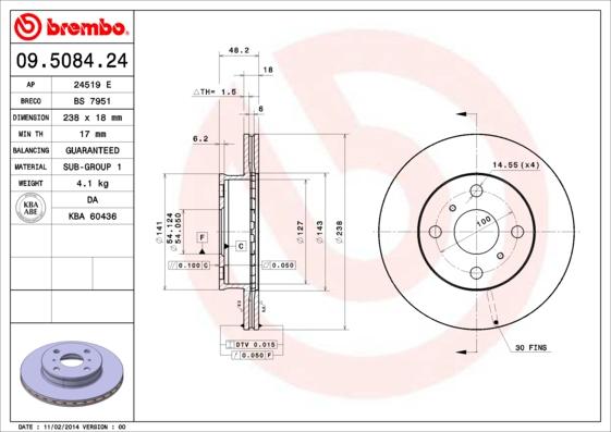 AP 24519 E - Bremžu diski www.autospares.lv