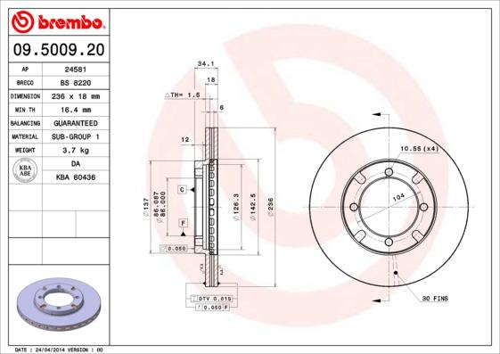 AP 24581 - Bremžu diski www.autospares.lv