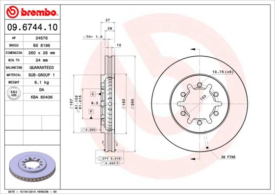 AP 24576 - Bremžu diski autospares.lv