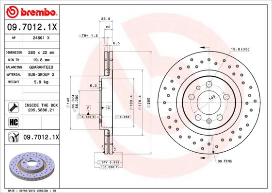 AP 24691 X - Тормозной диск www.autospares.lv