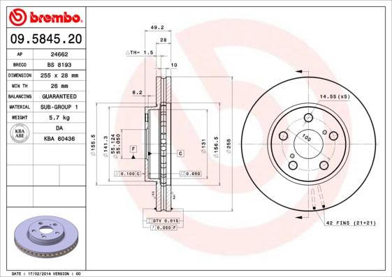 AP 24662 - Тормозной диск www.autospares.lv