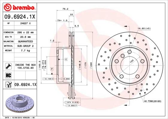 AP 24637 X - Тормозной диск www.autospares.lv