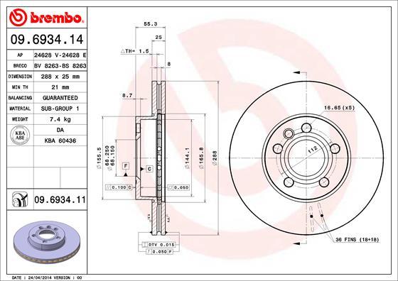 AP 24628 E - Brake Disc www.autospares.lv