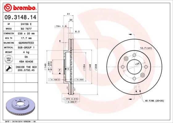 AP 24156 E - Bremžu diski autospares.lv