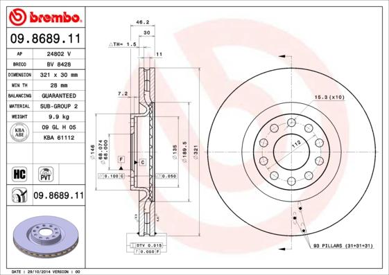 AP 24802 V - Bremžu diski autospares.lv