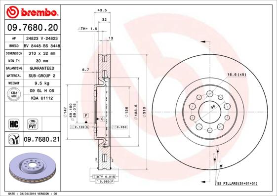 AP 24823 V - Bremžu diski autospares.lv