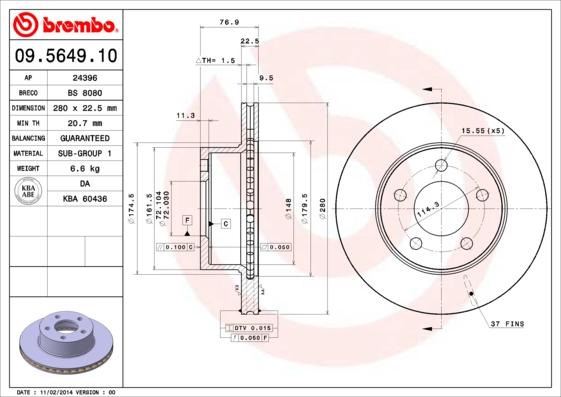 AP 24396 - Bremžu diski www.autospares.lv