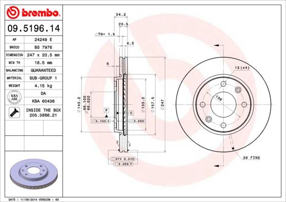 AP 24249 E - Brake Disc www.autospares.lv