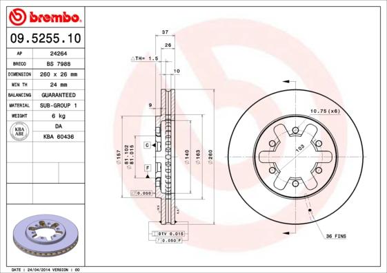 AP 24264 - Bremžu diski autospares.lv