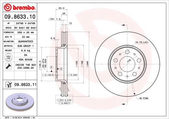 AP 24795 - Bremžu diski www.autospares.lv