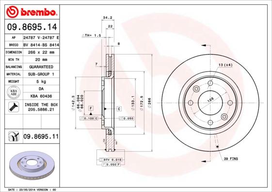 AP 24787 E - Тормозной диск www.autospares.lv