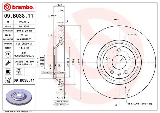 AP 25459 V - Bremžu diski www.autospares.lv