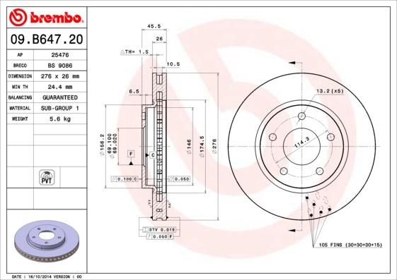 AP 25476 - Bremžu diski www.autospares.lv