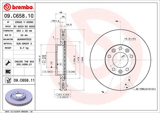 AP 25593 V - Bremžu diski autospares.lv