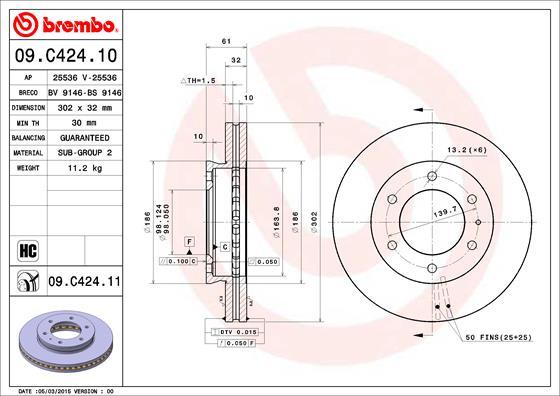 AP 25536 V - Bremžu diski autospares.lv