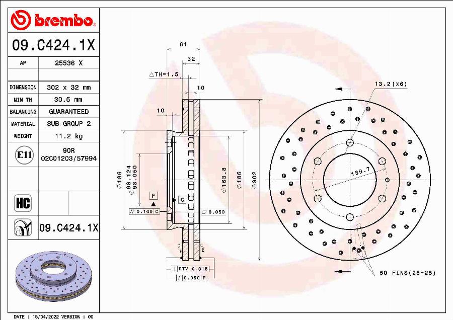 AP 25536 X - Bremžu diski autospares.lv