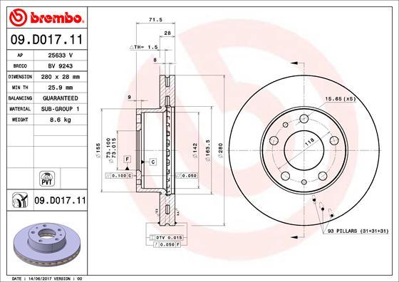 AP 25633 V - Bremžu diski autospares.lv