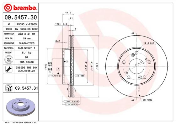 AP 25055 - Bremžu diski www.autospares.lv