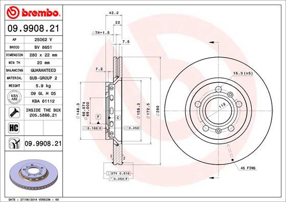 AP 25062 V - Brake Disc www.autospares.lv