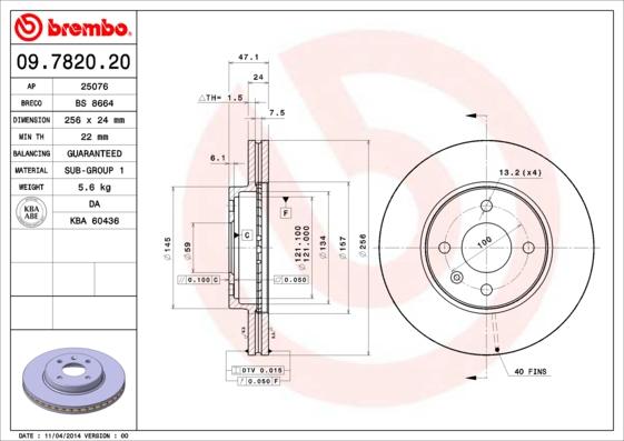 AP 25076 - Тормозной диск www.autospares.lv