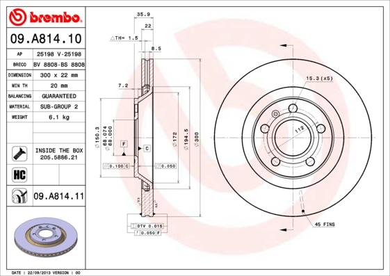 AP 25198 - Тормозной диск www.autospares.lv