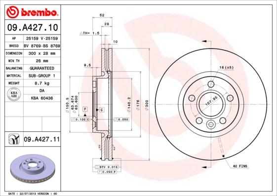 AP 25159 V - Brake Disc www.autospares.lv