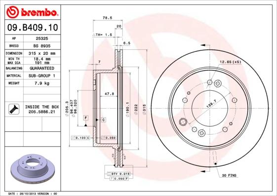 AP 25325 - Bremžu diski www.autospares.lv