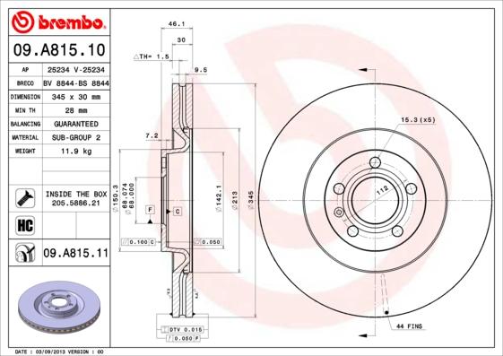 AP 25234 V - Bremžu diski www.autospares.lv