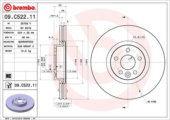 AP 25709 V - Bremžu diski www.autospares.lv