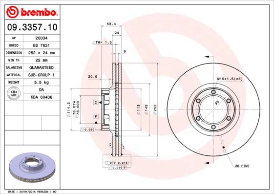 AP 20034 - Brake Disc www.autospares.lv