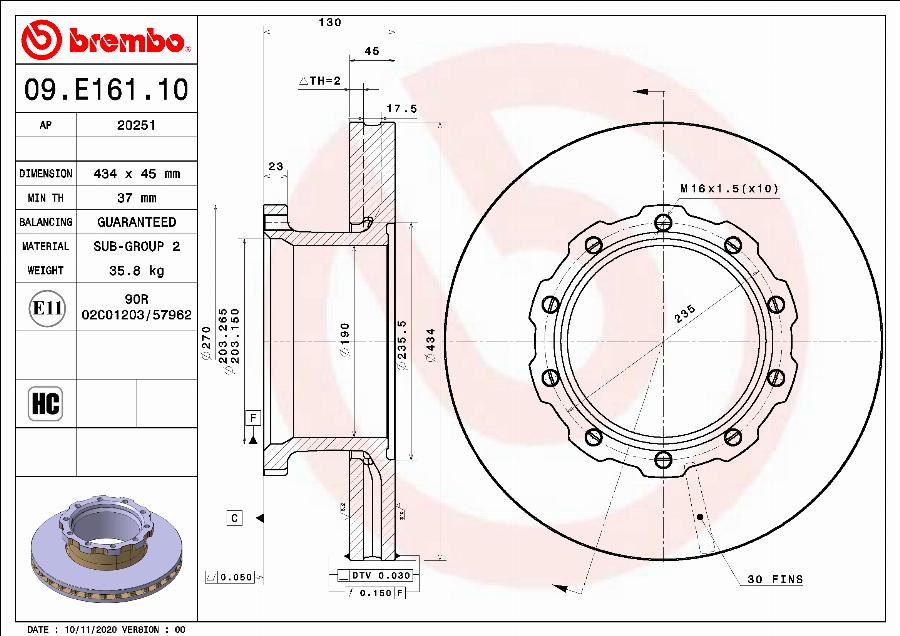 AP 20251 - Bremžu diski www.autospares.lv