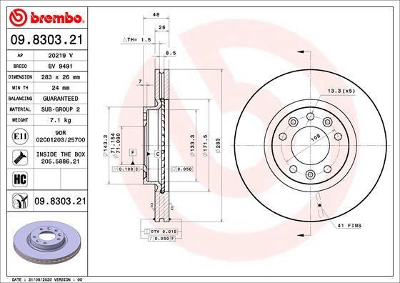 AP 20219 V - Bremžu diski autospares.lv