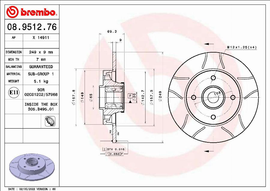 AP X 14911 - Bremžu diski autospares.lv