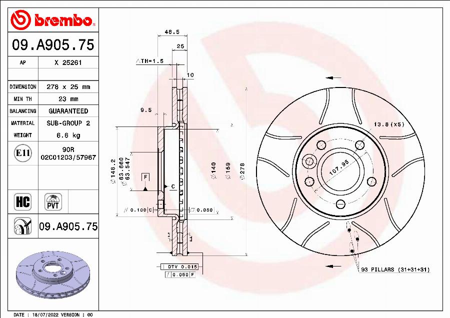 AP X 25261 - Bremžu diski www.autospares.lv