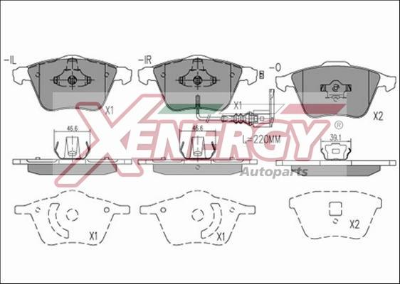 AP XENERGY X40860 - Тормозные колодки, дисковые, комплект www.autospares.lv