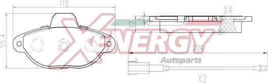 AP XENERGY X41404 - Bremžu uzliku kompl., Disku bremzes www.autospares.lv