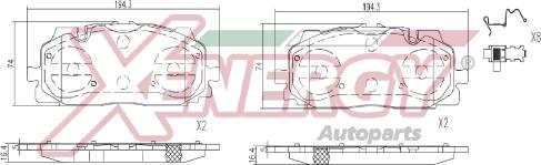 AP XENERGY X41401 - Bremžu uzliku kompl., Disku bremzes autospares.lv