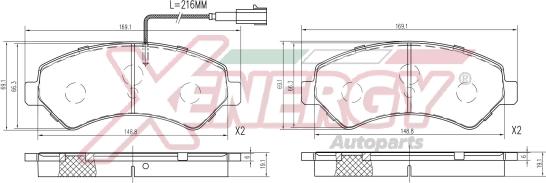 AP XENERGY X41207 - Bremžu uzliku kompl., Disku bremzes autospares.lv