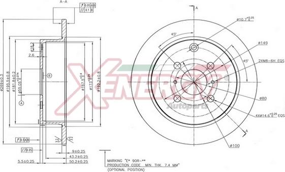 AP XENERGY X601507 - Brake Disc www.autospares.lv