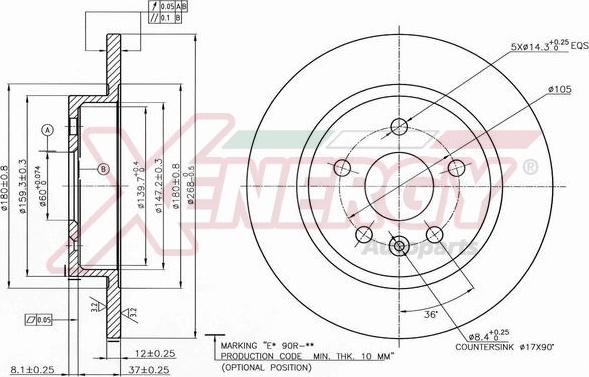 AP XENERGY X601387 - Bremžu diski www.autospares.lv