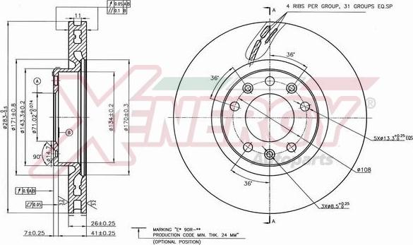 AP XENERGY X602733 - Bremžu diski autospares.lv