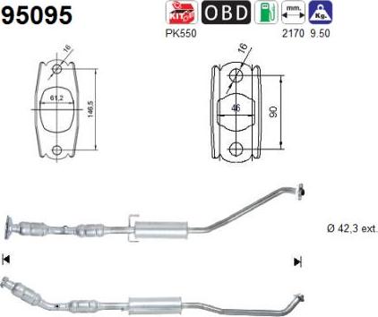 AS 95095 - Katalizators www.autospares.lv